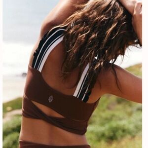 NWOT FP Free People Movement Time Out Tank Brown Black White Small